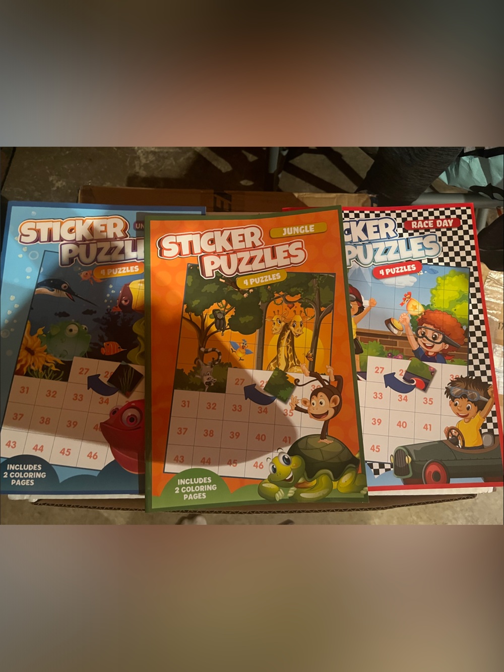 Kids Activity Books - Jungle, under the sea & race day